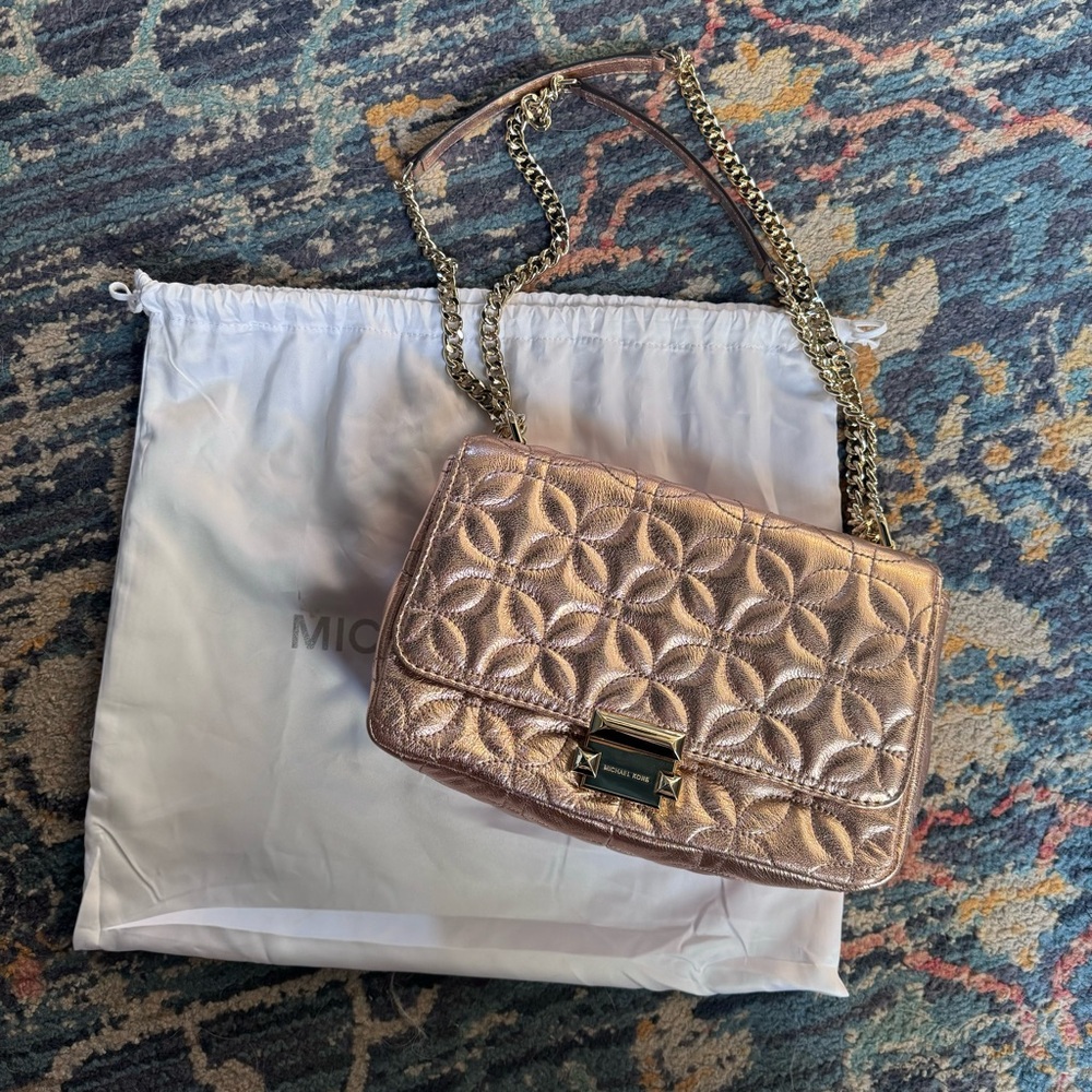 Michael Kors Large Sloan Metallic Rose Gold Bag